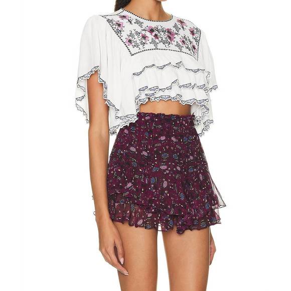 NEW ISABEL MARANT sana embroidered crop top in white - Picture 2 of 4